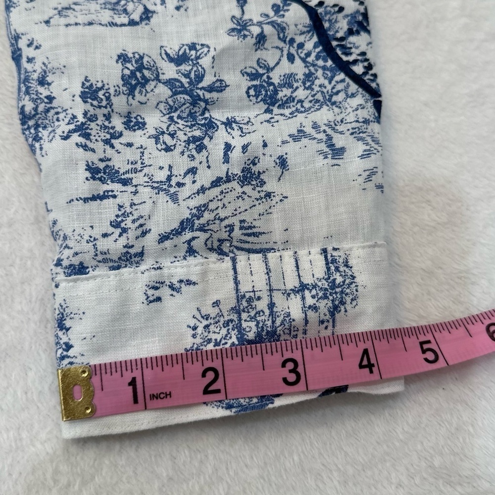 Chico's 100% Linen Animal Print Midi Dress Embroidered With Pocket Size 1/Medium - Picture 15 of 16